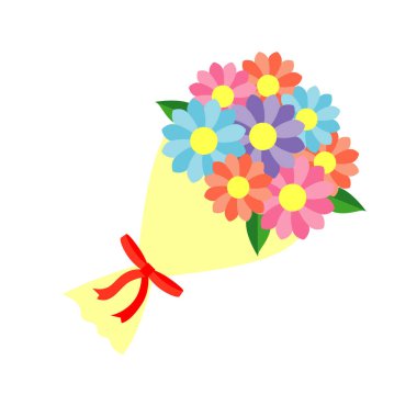 Basit ve düz buket çizim malzemesi