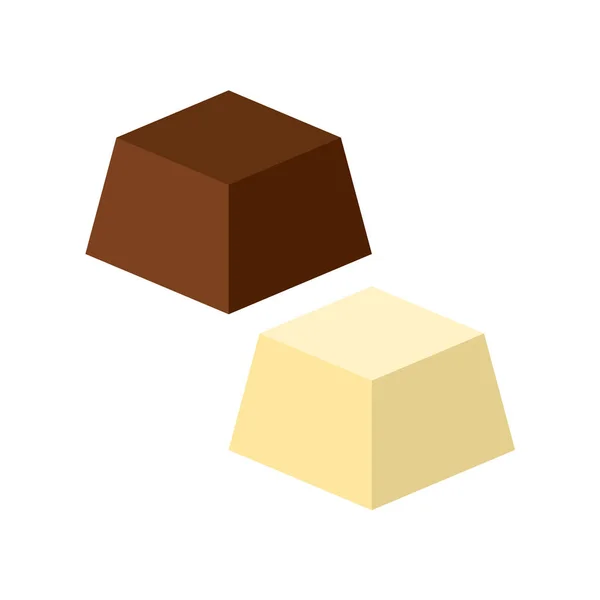 Illustratiemateriaal Van Een Korrel Melkchocolade Witte Chocolade — Stockvector