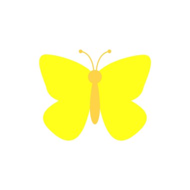 Düz ve basit sarı kelebek çizimi materyali