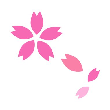 Basit ve düz Sakura çizim materyali