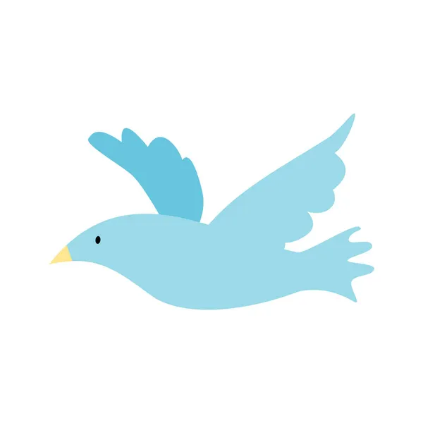 Матеріал Ілюстрації Простою Синьою Пташкою Літає — стоковий вектор