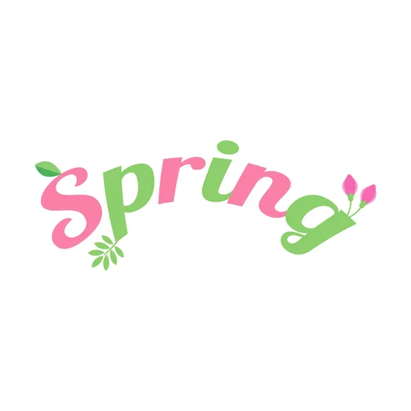 Prosty Płaski Materiał Logo Spring — Wektor stockowy