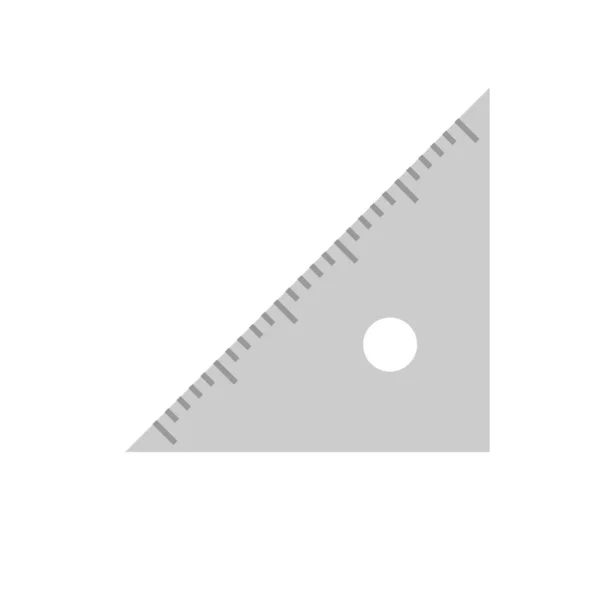 简易扁平三角形尺子的说明性材料 — 图库矢量图片