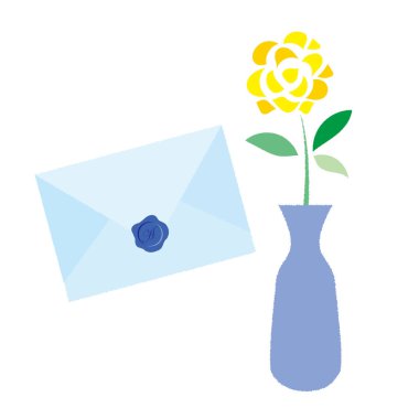 Vazodaki sarı bir gül tasviri