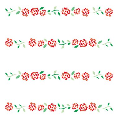 Basit ve kırmızı gül çizgisi materyali