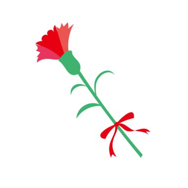 Illustration material of simple and flat carnation clipart
