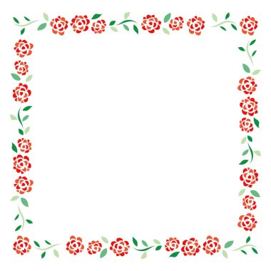 Basit kırmızı yuvarlak gül çerçeve malzemesi