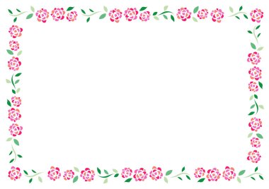 Basit bir pembe gülün yatay çerçeve malzemesi