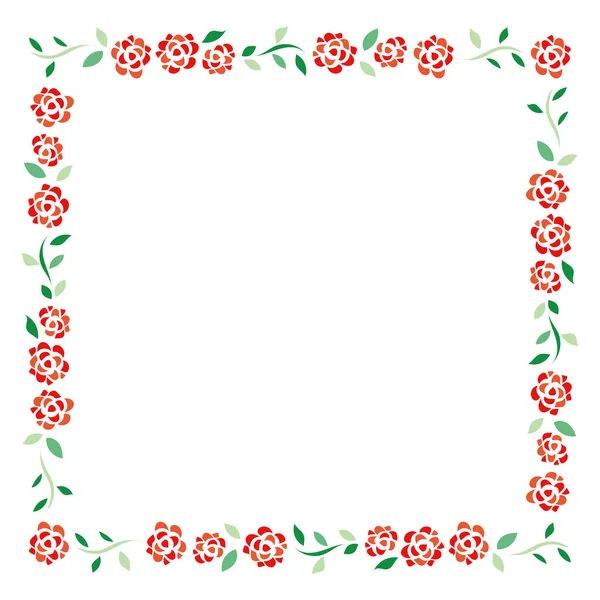 Simple Red Rose Frame Material — Stock Vector