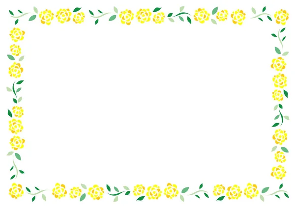 Horizontal Frame Material Simple Yellow Rose — Stock Vector
