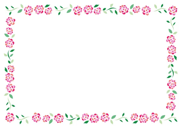 Horizontal Frame Material Simple Pink Rose — Stock Vector