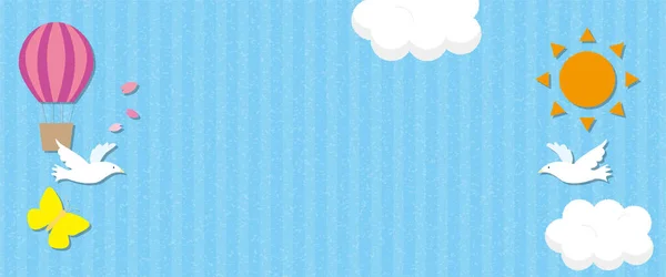 Einfache Blaue Himmel Header Hintergrundmaterial — Stockfoto