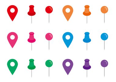 Basit ve düz harita pin simgesi materyali