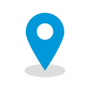 Basit ve düz harita pin simgesi materyali