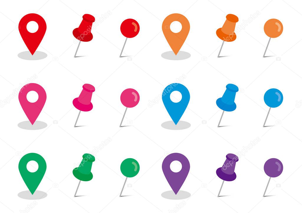 Simple and flat map pin icon material