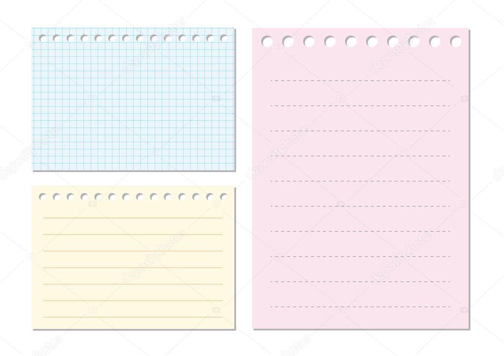 Simple and flat note paper set material