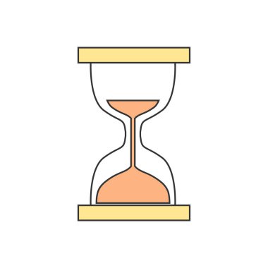 Basit ve şirin kum saatinin çizim malzemesi.