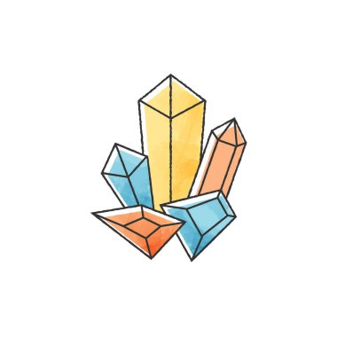 Basit ve renkli mücevher resimleme malzemesi.