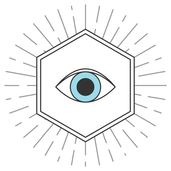 Illustration Material Dubious Hexagon Eyes — 스톡 벡터