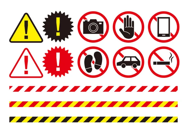 Set Material Various Prohibited Icons — стоковый вектор