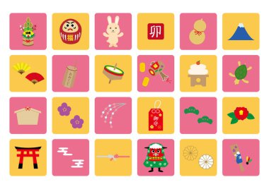 2023 yılının yılbaşı kartı çizimleri ve simgeleri