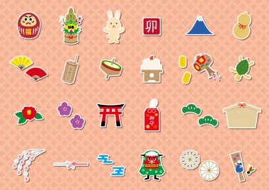 2023 yılının yılbaşı kartı çizimleri ve simgeleri