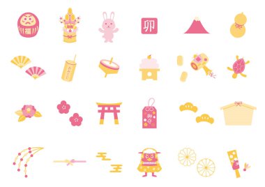 2023 yılının yılbaşı kartı çizimleri ve simgeleri