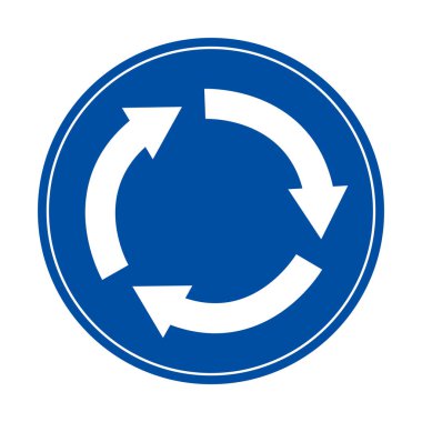 Blue clockwise road traffic sign material