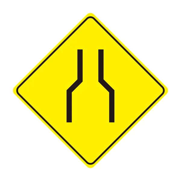 Road Sign Material Reduced Width — Stock Vector