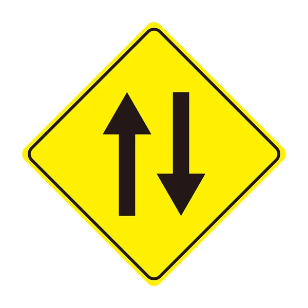 Road Sign Material Conspicuous Two Way Traffic —  Vetores de Stock