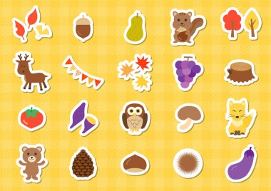 Düz ve basit sonbahar motifi çizimi