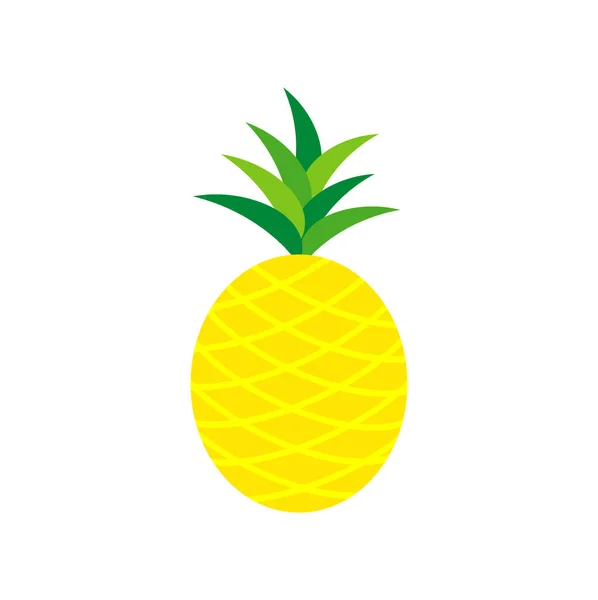 Flaches Und Einfaches Ananas Illustrationsmaterial — Stockvektor