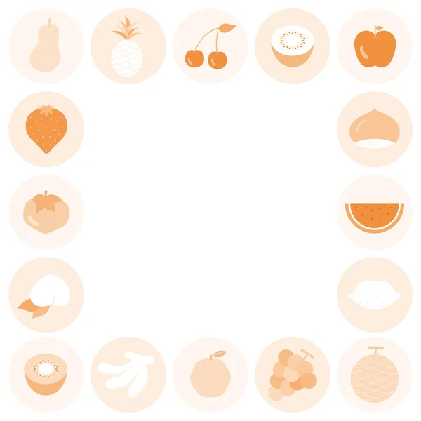 Een Set Eenvoudige Platte Fruitillustraties — Stockvector