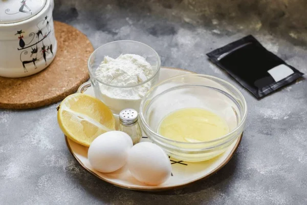 Prepare Todos Los Ingredientes Necesarios Para Hacer Pastel Limón Quieres — Foto de Stock