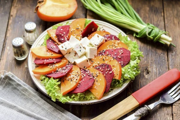 Los Ingredientes Combinan Perfectamente Sabor Adición Queso Hace Que Ensalada — Foto de Stock