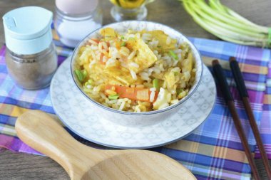 Çin pilavı lezzetli ve tatmin edici olur. Basit bir tarif her ev hanımı için kullanışlı olacaktır. Pirinç haşla, yumurtalı krep kızart, pilava soya sosu ekle. Çok orijinal olacak! Afiyet olsun.!