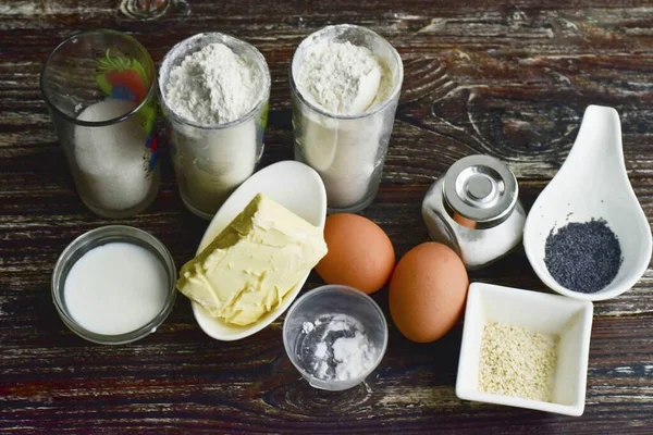 Preparare Tutti Gli Ingredienti Necessari Fare Pasta Greca Kulurakya — Foto Stock