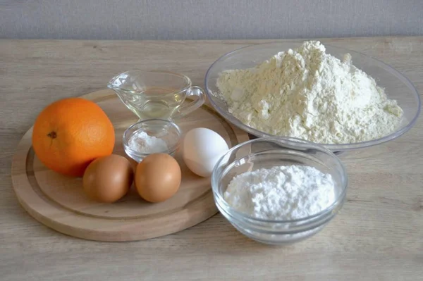 Prepare Todos Los Ingredientes Necesarios Para Hacer Galletas Orange Tenness — Foto de Stock