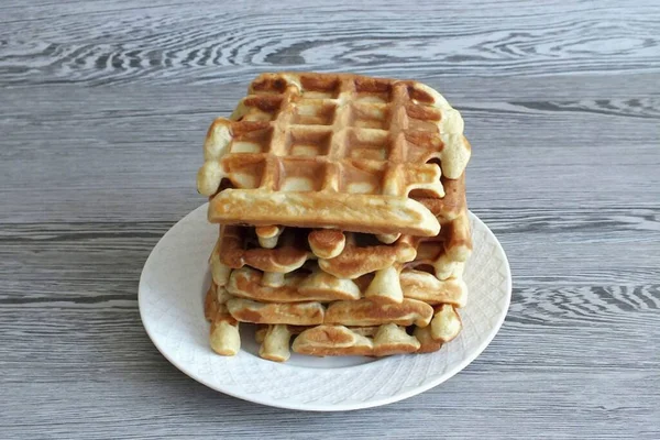 Fold Finished Waffles Can Served Warm Completely Chilled — Stock Photo, Image
