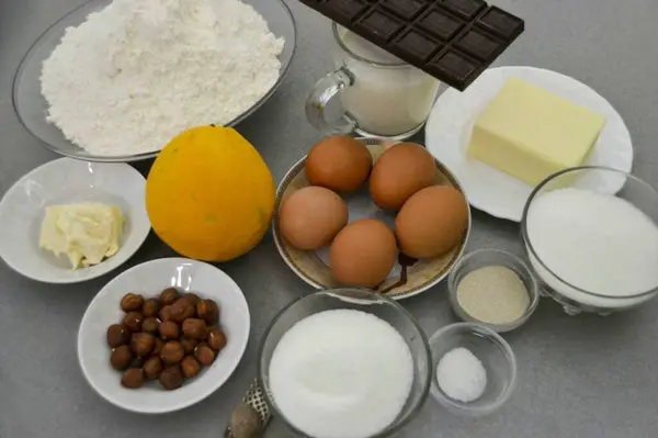 Prepare All Necessary Ingredients Making Italian Christmas Cupcake — Stock Photo, Image