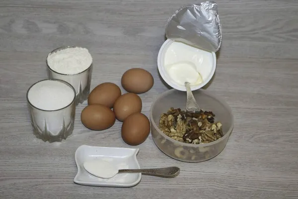 Prepare All Necessary Ingredients Making Lida Cake — Stock Photo, Image