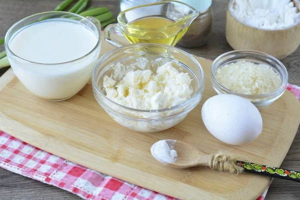 Prepare Todos Los Ingredientes Necesarios Para Hacer Pastel Arroz Cuajada — Foto de Stock