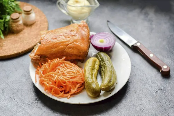 Prepare All Necessary Ingredients Making Daria Salad — Stock Photo, Image