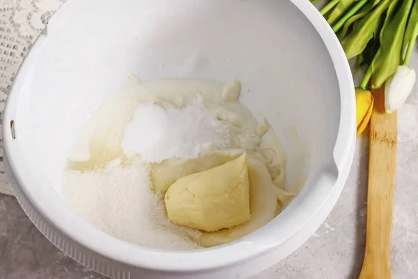 Preparare Crema Questo Momento Mettere Qualsiasi Contenuto Grasso Panna Acida — Foto Stock