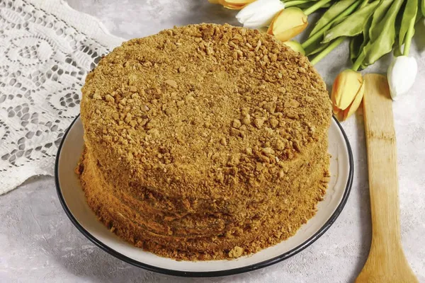 Sprinkle Cooked Crumbs Cake Edges Refrigerate Least Hours Better Leave — Stock Photo, Image