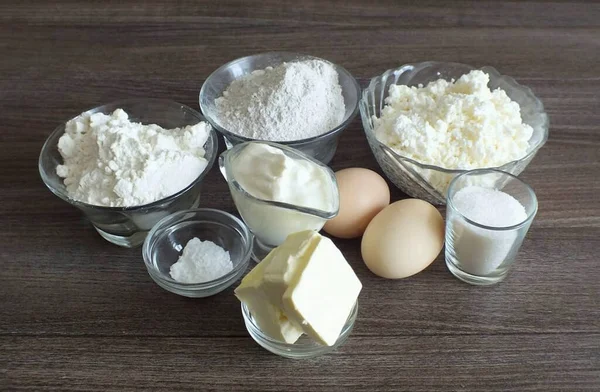 Prepare All Ingredients Needed Make Juice Rye Flour Curd — Stockfoto