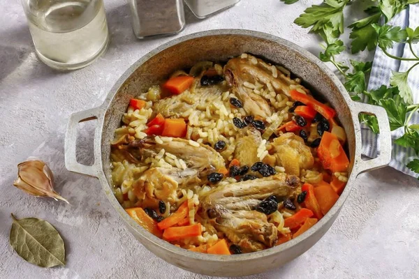 Simmer Pilaf Minutes Rice Completely Absorbed Liquid Turn Heating Let — Fotografia de Stock