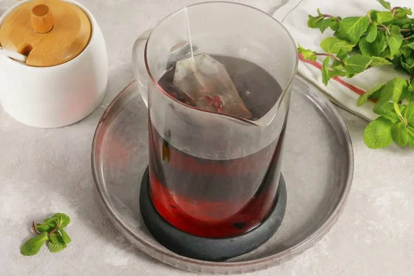 Boil Water Kettle Add Black Green Tea Bag Teapot You — Φωτογραφία Αρχείου