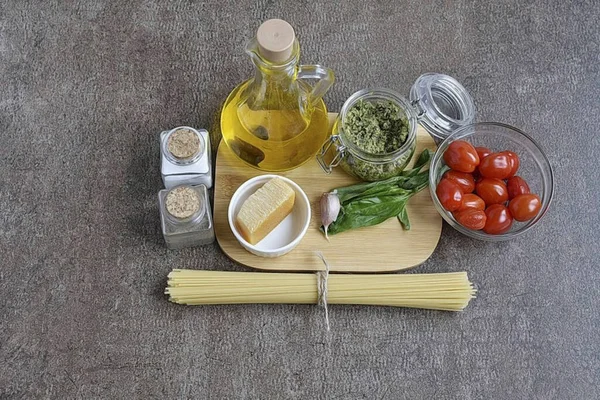 Prepare All Ingredients Needed Make Italian Pasta — Stockfoto