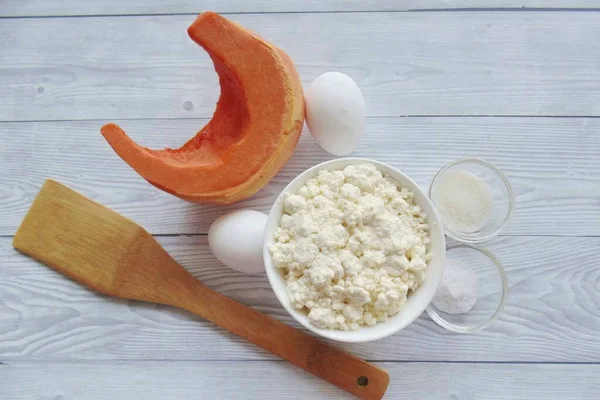Prepare All Ingredients Needed Make Pumpkin Curd Souff — Stockfoto